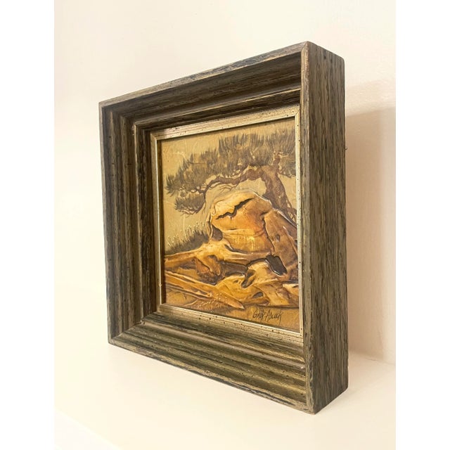 This petite custom framed oil painting by listed Texas landscape artist, Gary Adcock is sure to delight a nature lover as...