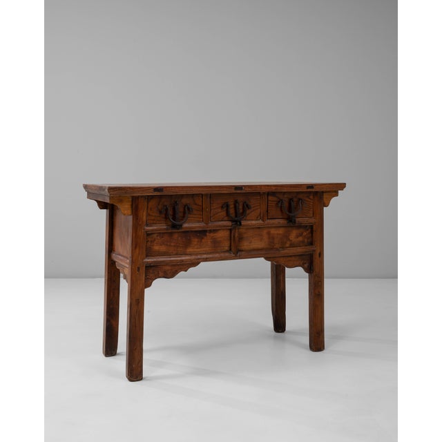 19th Century Chinese Provincial Wooden Console Table With Drawers For Sale In Greensboro - Image 6 of 18