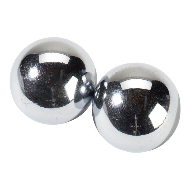 Mid 20th Century Traditional Chrome Tai Chi Balls- Set of 2 For Sale