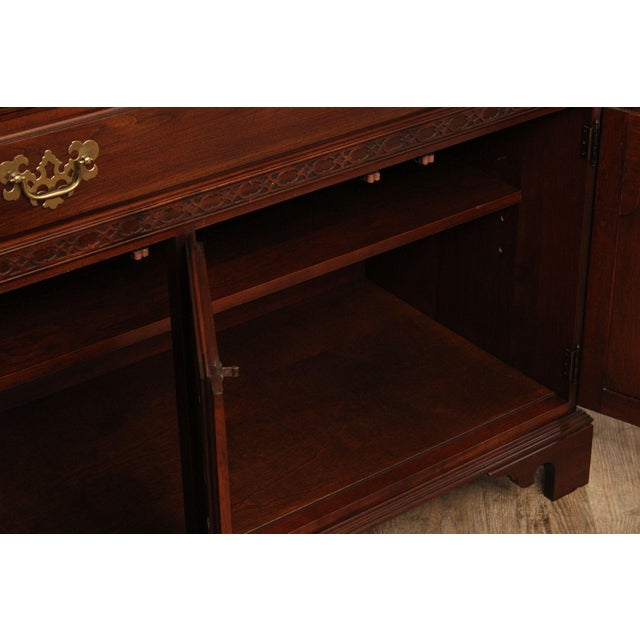 Wood Ethan Allen Georgian Style Cherry Flip-Top Server For Sale - Image 7 of 12