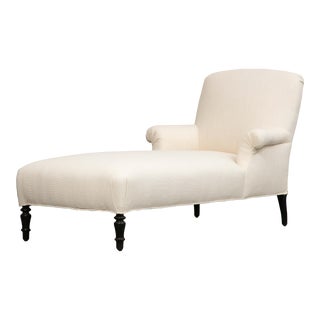 French Napoleon Iii Ivory Boucle Chaise Longue, Circa 1860 For Sale