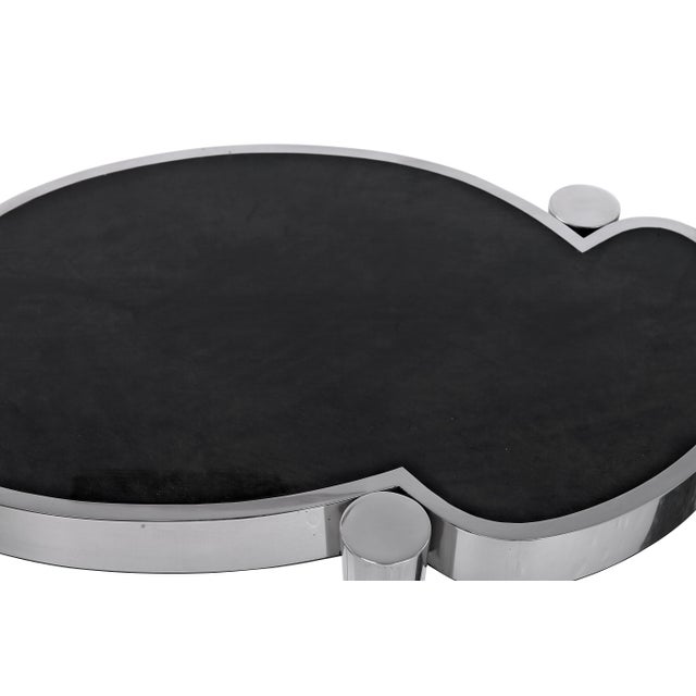 Stainless Fermo Side Table (Stainless Steel & Parchment) For Sale - Image 4 of 4