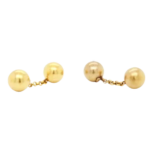 Pair of Bulgari 18k Yellow Gold Ball & Chain Cufflinks