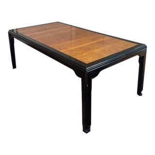 Vintage Century Chin Hua Burlwood and Black Dining Table For Sale