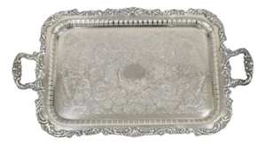 Vintage Community Ascot 0316-5 Pierced Gallery Silver Plate Serving Platter Tray