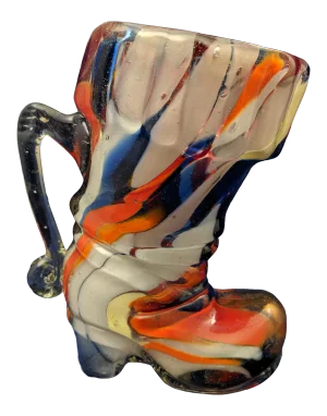 Glass Boot Murano Glass Art Glass Venetian Multi - Colored Vintage Glass Boot Murano Glass Company