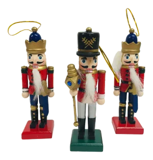 Nutcracker Christmas Ornaments - Set of 3
