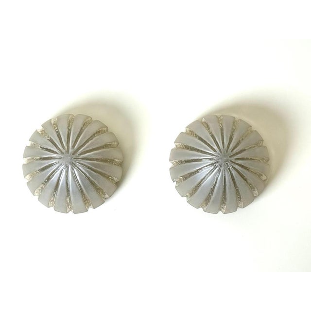 Sea Urchin Frosted Glass Wall Lights with Golden Glow, 1970s, Set of 2 For Sale - Image 10 of 18