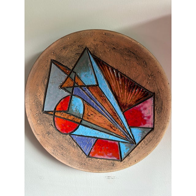 Mid-Century Modern Circa 1965 Wall-Mounted Sgraffito Platter by Tilgmans Keramik of Sweden For Sale - Image 4 of 4