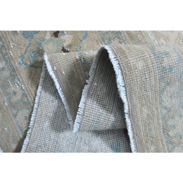 1970s Vintage Persian Handmade Wool Cotton Light Beige Area Rug For Sale - Image 11 of 11