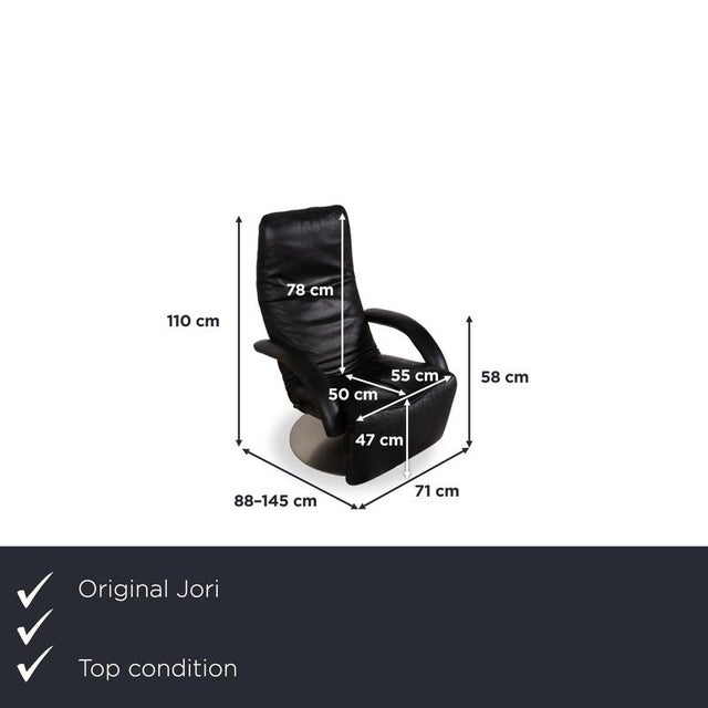 Introducing the Jori Yoga Leather Armchair, Black, Manual Function. I have official proof of authenticity such as vintage...