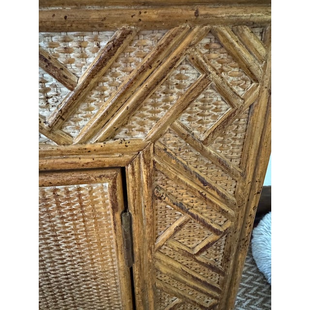Late 20th Century Faux Bamboo and Seagrass Cabinet For Sale - Image 5 of 8