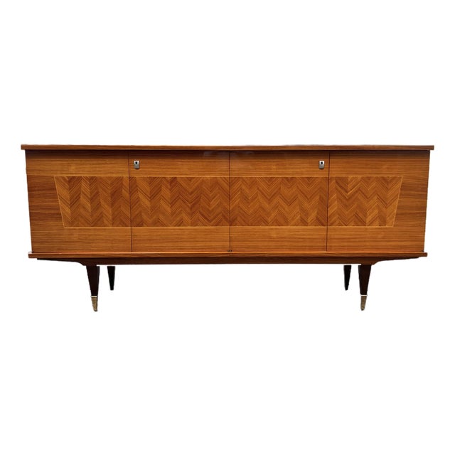 French Art Deco 1940's Light Macassar Sideboard For Sale