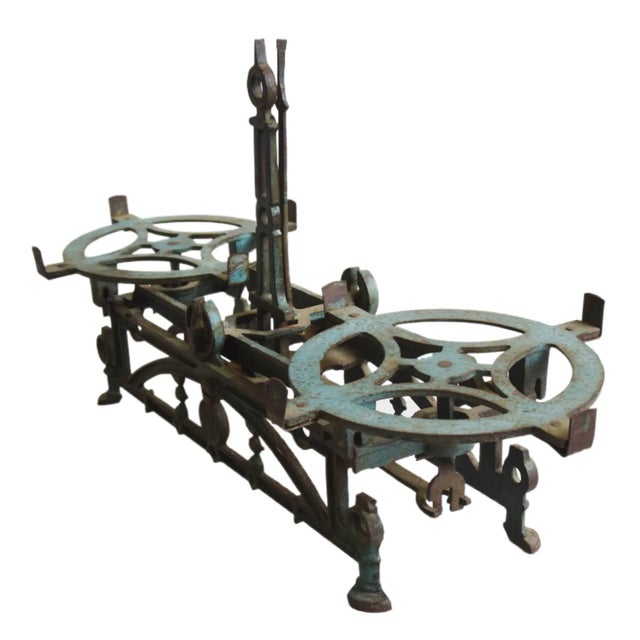Metal Antique Metal Teal/Blue Balance Scale For Sale - Image 7 of 8