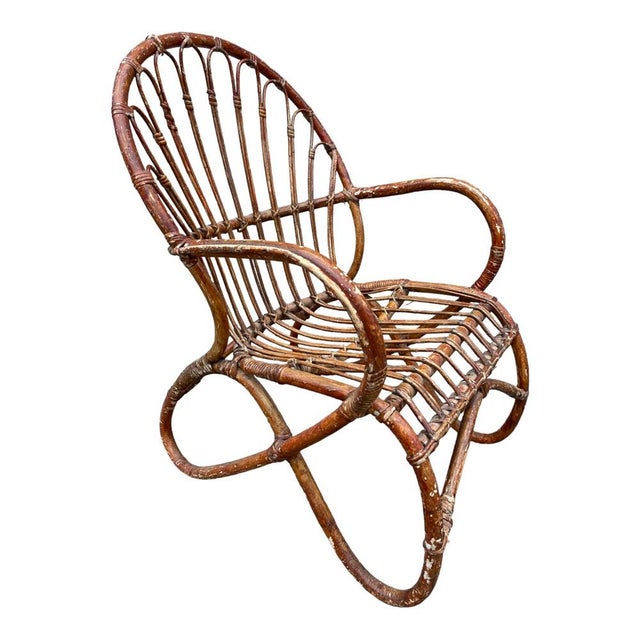 Lounge Chairs in Rattan, 1970s, Set of 3 For Sale - Image 12 of 14