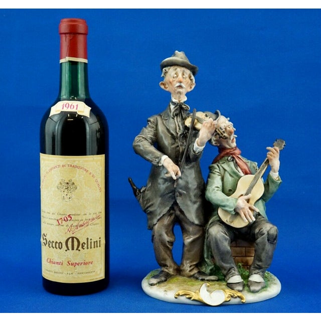 20th Century Porcelain Sculpture of a Couple of Elderly Musicians by Giuseppe Cappè for Capodimonte, Italy For Sale - Image 10 of 18