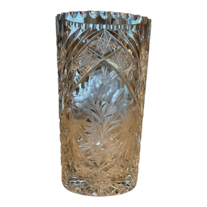 Bohemian Mid Century Cut Crystal Vase