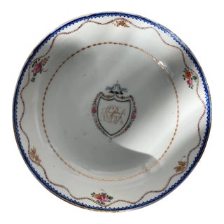 18th Century Chinese Export Porcelain Saucer Pseudo-Armorial for Wedding/Marriage For Sale