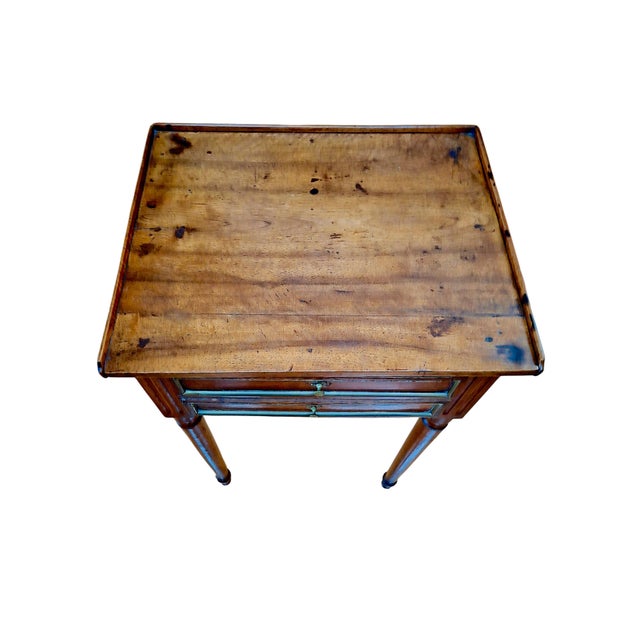 An Antique Louis XVI-style, Two-Drawer Bedside Table For Sale In San Francisco - Image 6 of 7