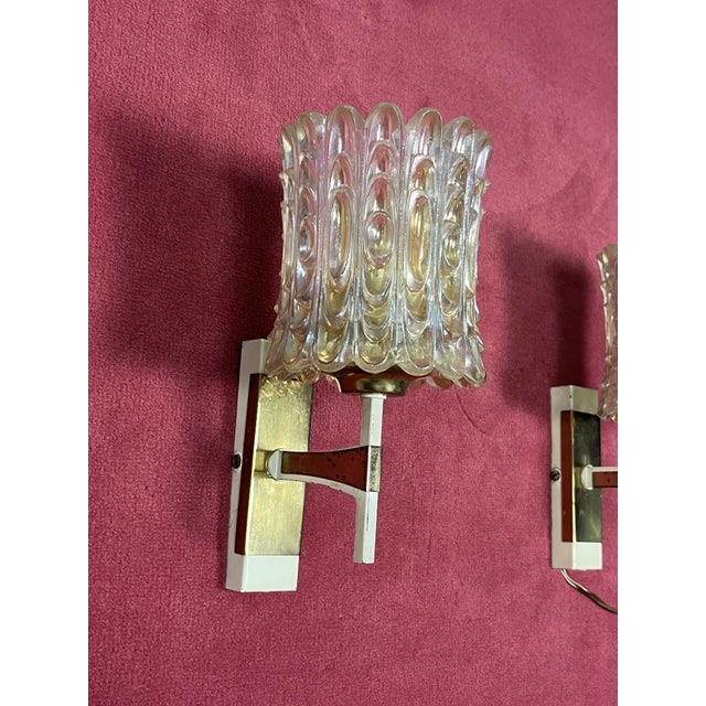 Mid-Century Italian Murano Glass Wall Lamps, 1950s, Set of 2 For Sale - Image 6 of 10