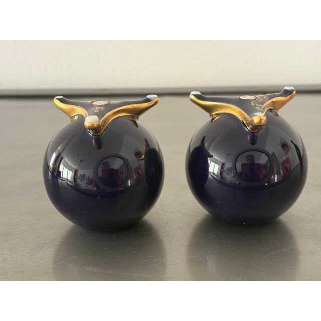 Blue Cobalt Candlesticks from Lindner Kueps Bavaria, Germany, 1950s, Set of 2 For Sale - Image 8 of 13