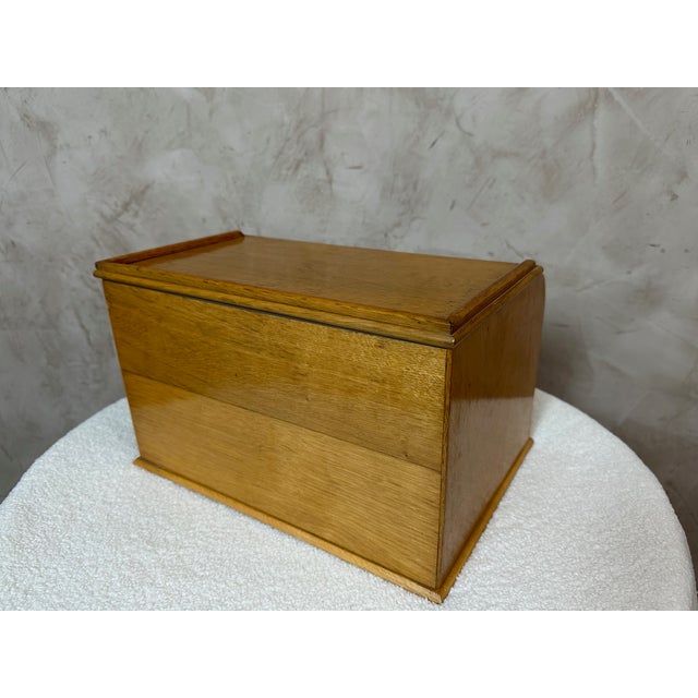 Vintage Oak Filing Cabinet, 1960 For Sale - Image 3 of 11