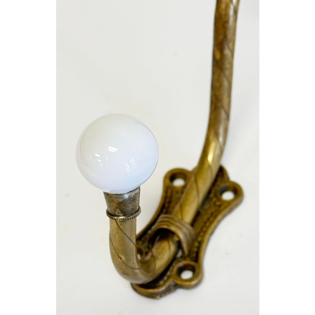 Vintage French Style Brass and Ceramic Wall Hook For Sale In Kansas City - Image 6 of 6