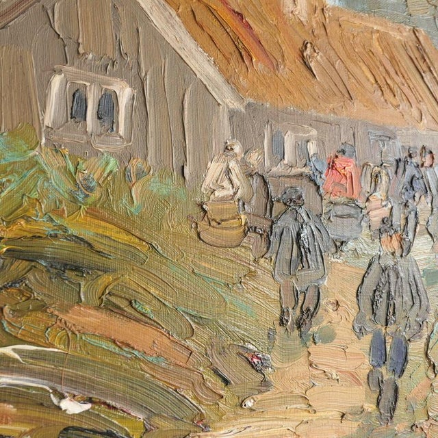 Impasto Village, Painting on Canvas, Framed For Sale - Image 6 of 8