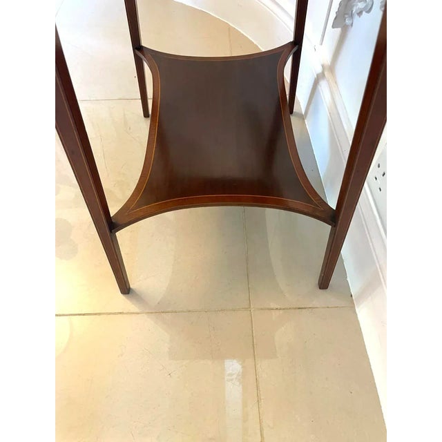 Antique Edwardian Mahogany Inlaid Lamp Table, 1900 For Sale - Image 12 of 13