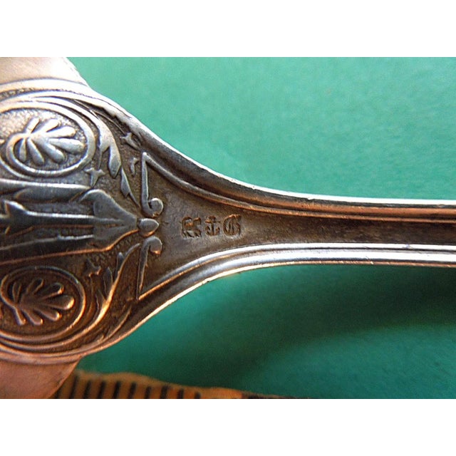 Late 19th Century 1874 Gorham Raphael Sterling Silver 7" Oval Soup Spoon - 'W' Monogram For Sale - Image 5 of 5