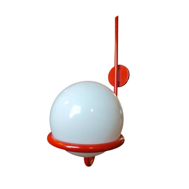 Red Model 145 Wall Sconces by Sergio Asti for Arteluce Sarfatti, 1960s, Set of 2 For Sale - Image 8 of 11