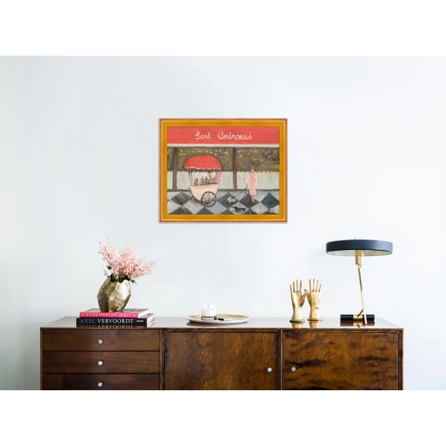 Contemporary Sant Ambroeus by Alice Ford in Gold Frame, Small Art Print For Sale - Image 3 of 4