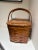 Wood Vintage Picnic Basket For Sale - Image 7 of 9