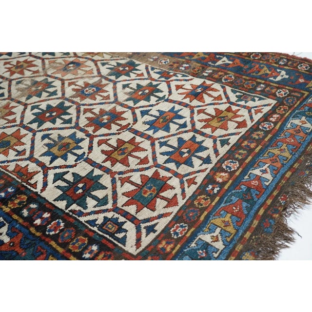 Textile Antique Kazak Rug 4' x 8'1'' For Sale - Image 7 of 11