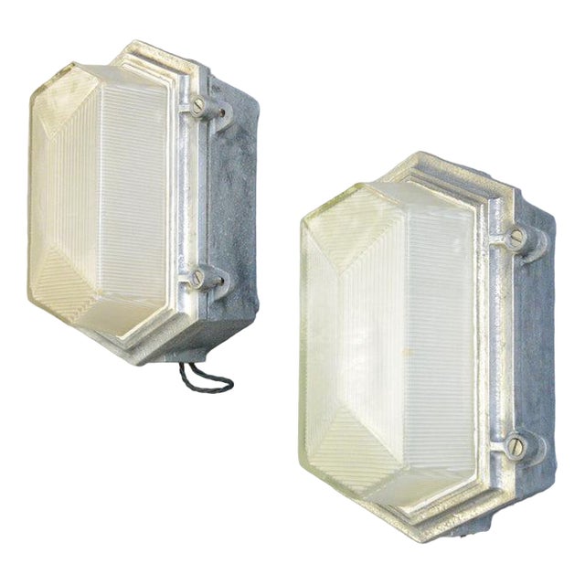 Industrial Bulkhead Lights by Maxlume, 1920s For Sale