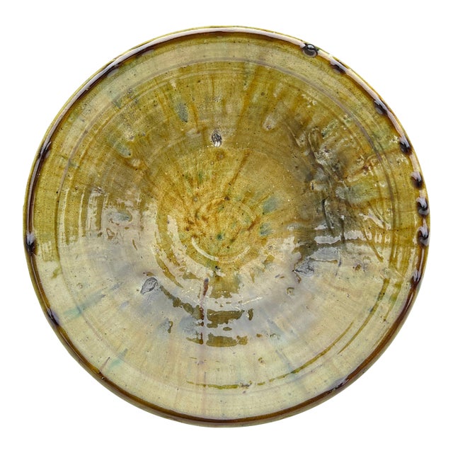 Moroccan Ochre Tamegroute Plate For Sale