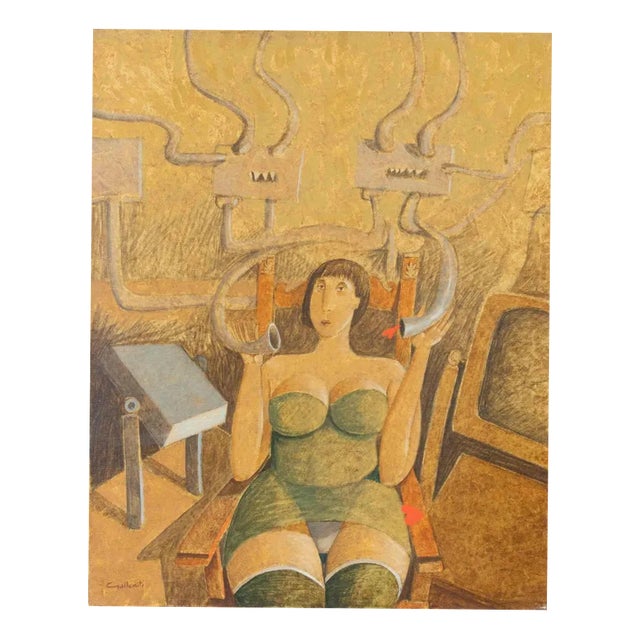 Alberto Gallerati, How Much Love, Oil on Canvas, 1970s For Sale