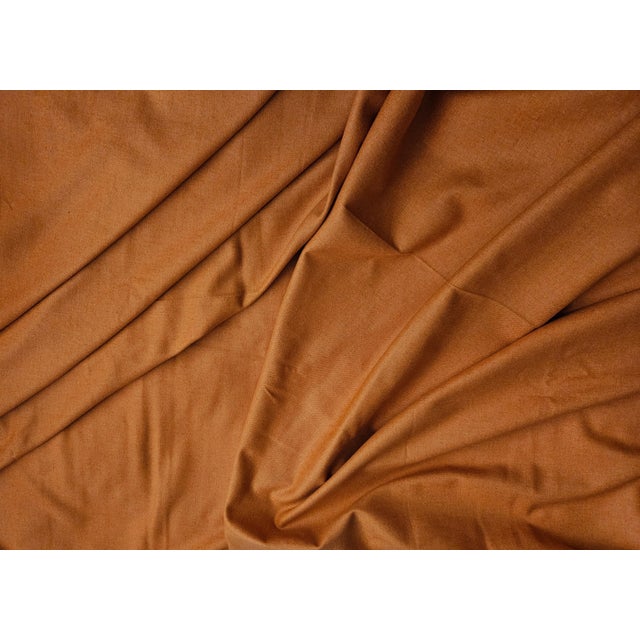 1970s Vintage French Wool Poly Fabric Spice Pumpkin Ginger 4-1/3 Yards 56 Inches Wide For Sale - Image 5 of 7