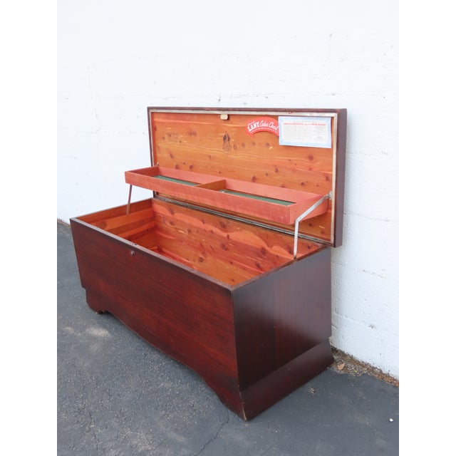 Lane Mid Century Mahogany Cedar Chest Blanket Trunk Bench With a Shelf 6633 For Sale In Miami - Image 6 of 16