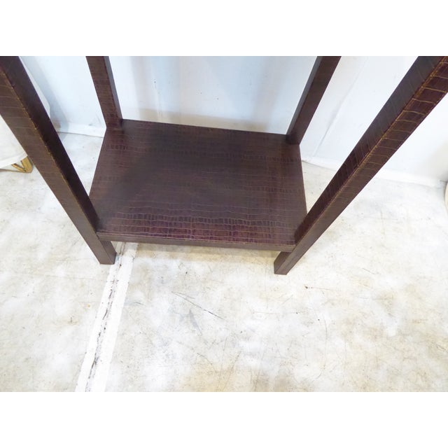 Mid 20th Century Vintage Leather Covered Console Table For Sale - Image 5 of 6