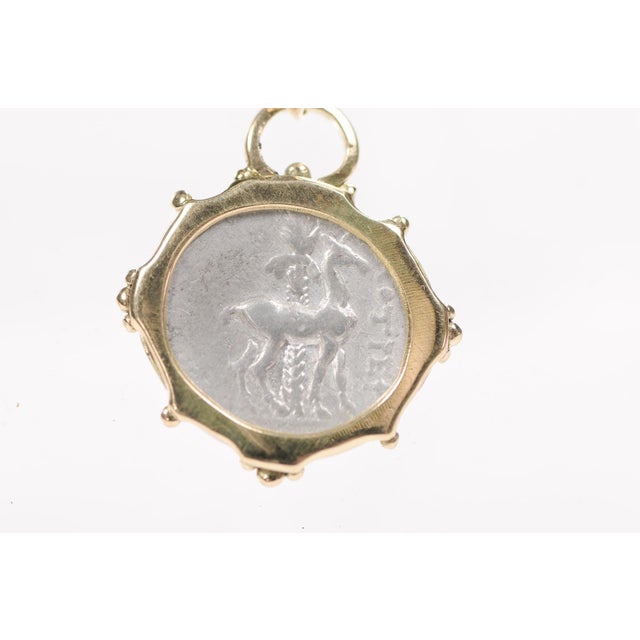 Greek Ar Drachm [Coin] Pendant Set W 18k For Sale - Image 10 of 12