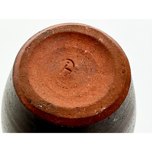 Brown Brown Studio Ceramic Vase with Incised Decoration by Ilse Grohmann, Germany, 1960s For Sale - Image 8 of 11
