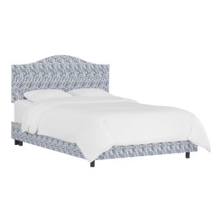 Kenmore Bed in Blue Snake Skin, California King For Sale