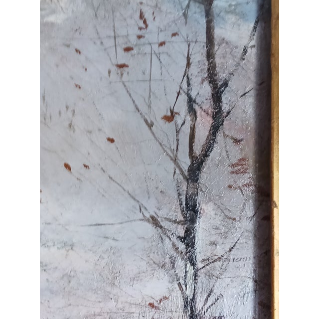 19th C. European Landscape Oil Painting With Sheep Herd and Shepherd, Luminous For Sale - Image 12 of 14