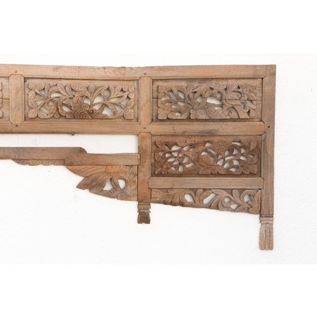 Complete Antique Oxidized Teak Architectural Lintel For Sale In Los Angeles - Image 6 of 7