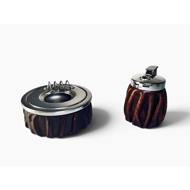 1970s Leather Ashtray and Lighter from Savinelli Milano, Italy, 1970s, Set of 2 For Sale - Image 5 of 5