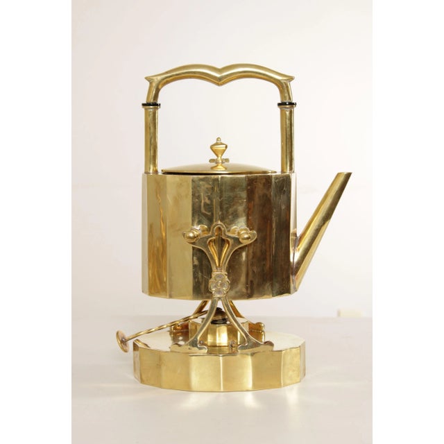 Metal J. Jiminez Art Deco Style Brass Coffee & Tea Set - 7 Pieces For Sale - Image 7 of 13