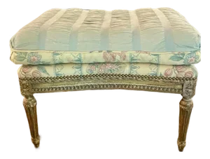 19th C. French Louis XVI Giltwood Ottoman