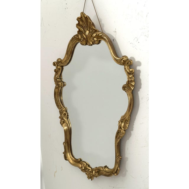 English Rococo Revival Gilt Wall Mirror (H 38 X W 25) For Sale - Image 4 of 12