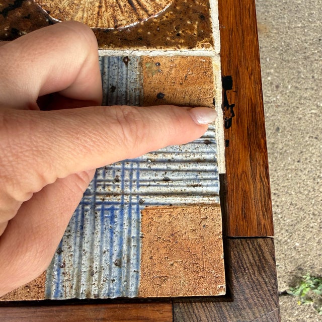 Mid-Century Modern Tue Poulson Square Tile Top Coffee Table For Sale - Image 3 of 12